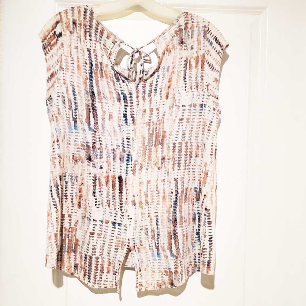 Cynthia Rowley Tie Dye 100% Linen Top - Picture 4 of 5